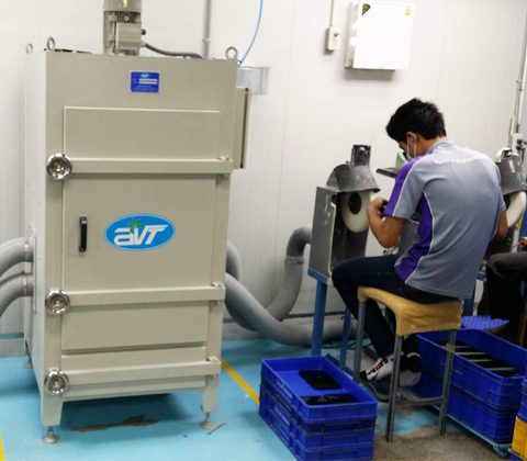 Dust collector AVT สำหรับฝุ่นจากกระบวนการขัดคิ้วกันสาดรถยนต์